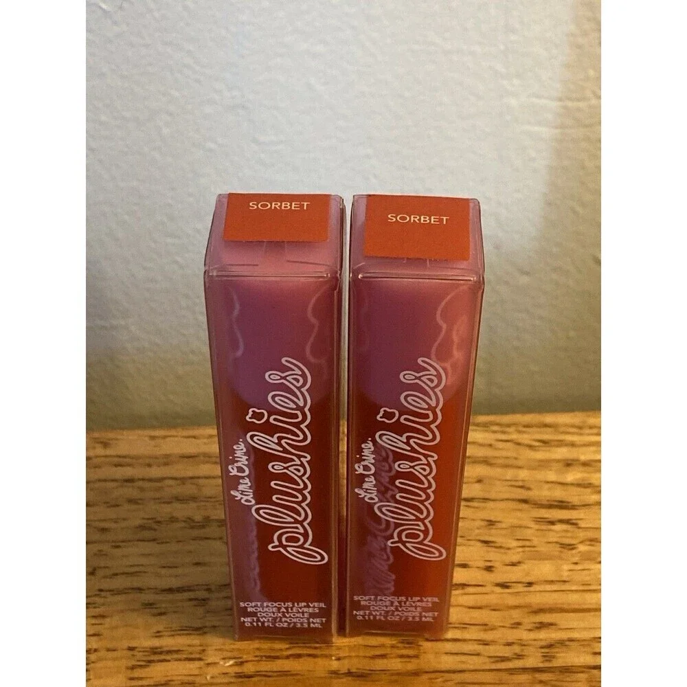 2X Lime Crime Plushies Sorbet Soft Focus Lip Veil Liquid Lipstick 0.11